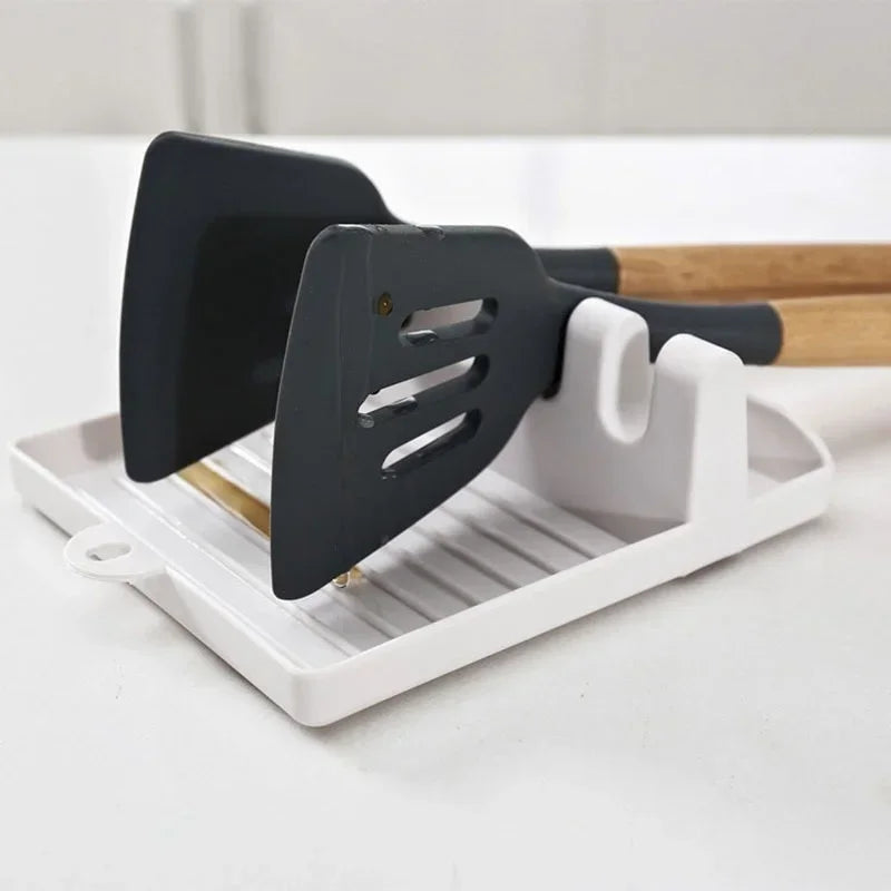 Kitchen Utensil Organiser & Pot Lid Holder - Countertop Storage Rack