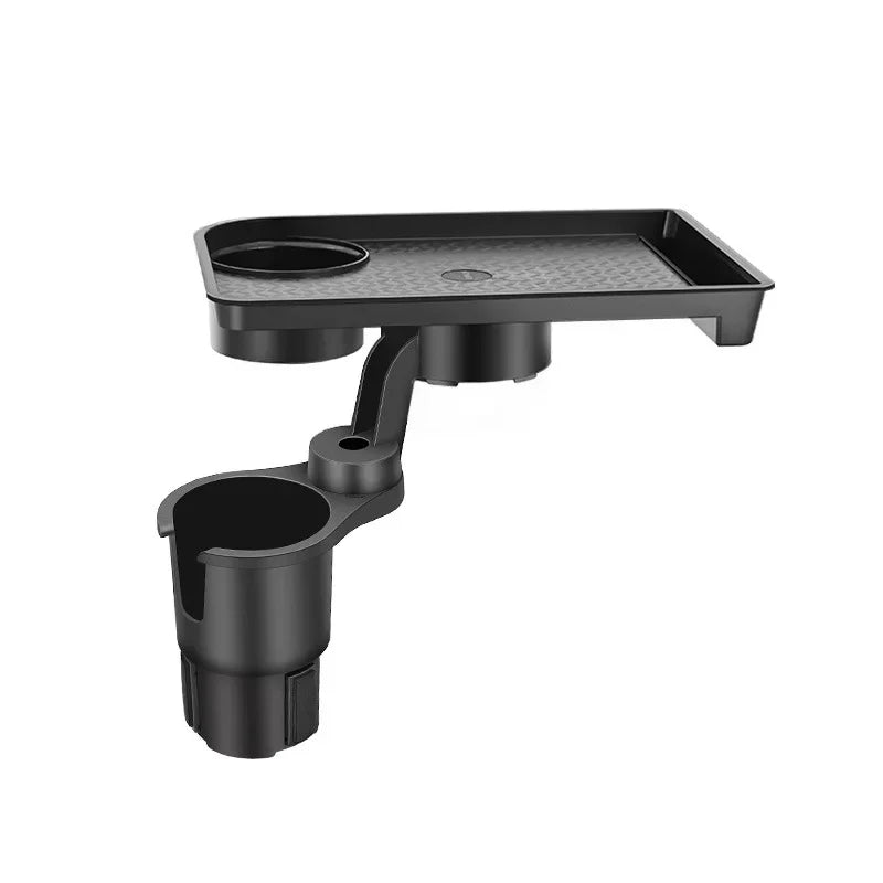 Multi-Function Car Cup Holder Expander with Food Tray - 360° Adjustable